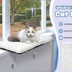 Topmart Window Sill Cat Perch,Kitty Sill,Cat Window Perch for Large Cats,Cat Window Seat,Cat Shelf for Window Sill,Window Cat Bed,Pet Window Perch She