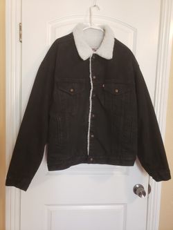 VINTAGE 80'S LEVI'S SHERPA DENIM JEAN JACKET WASHED M3NS SIZE LARGE RARE