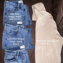 Girls School Clothes Bundle | Hollister Jeans Size 6 + Nike Hoodie XL | Excellent Condition 