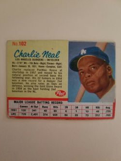 1962 Post Card Charlie Neal