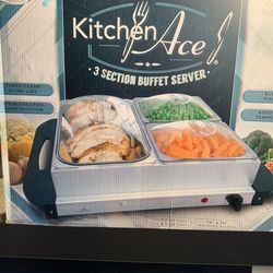 KITCHEN ACE 3 SECTION BUFFET SERVER