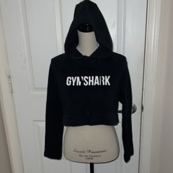 Gymshark Black Oversized Fleece Lined Crop Hoodie