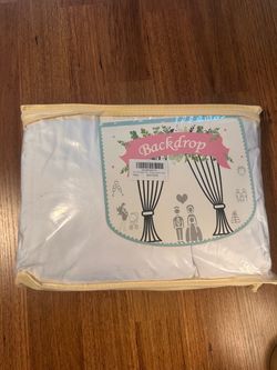 White backdrop curtains