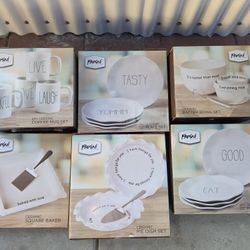 Plates, Mugs, Pie Baker, Mixing Bowls, Square Baker, 