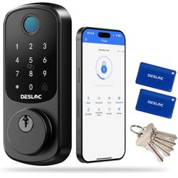 DESLOC B200 Fingerprint Smart Door Lock, Keyless Entry Door Lock, App Control, Smart Locks for Front Door, Smart Deadbolt Lock, Touchscreen Keypad