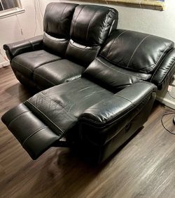 Sony 55” TV and Power leather reclining sofa