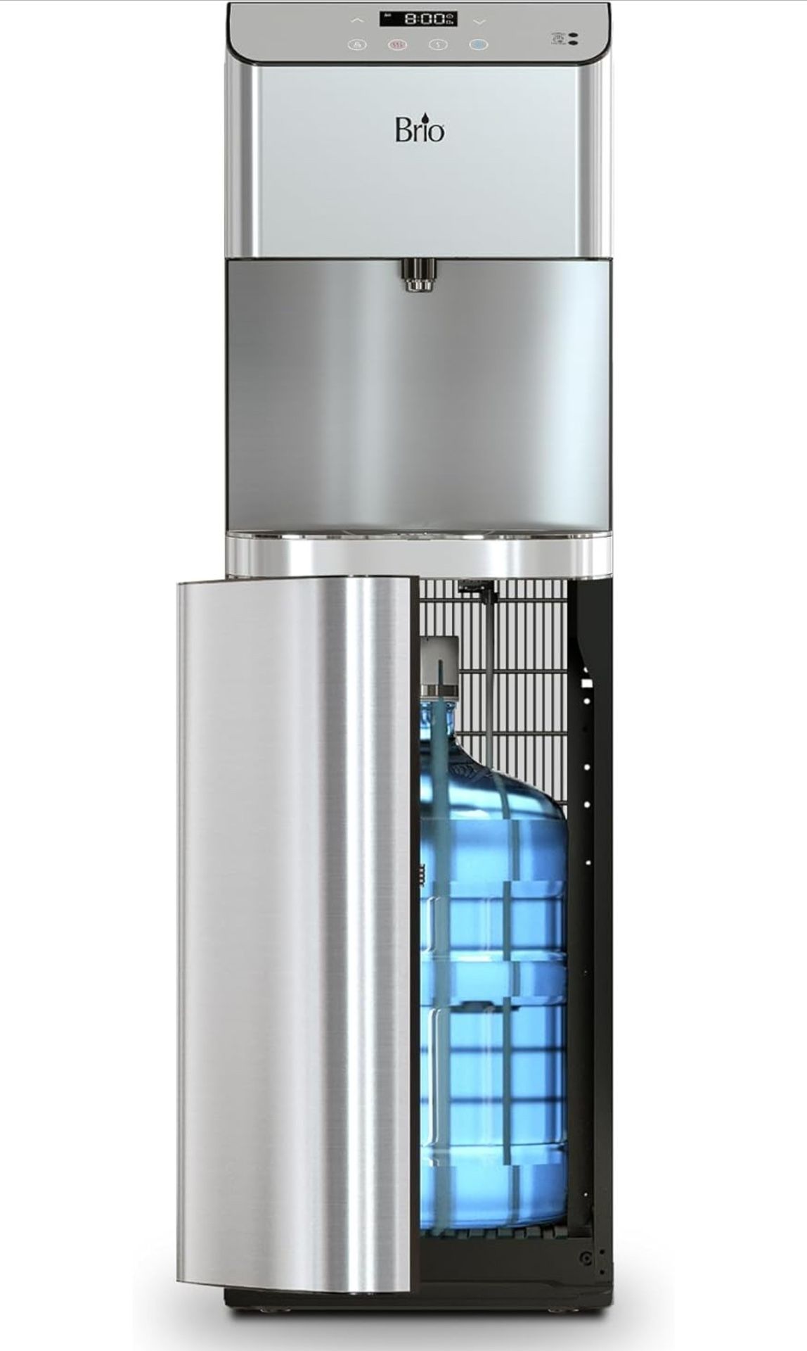 Brio Moderna Bottom Load Water Cooler Dispenser - Tri-Temp, Adjustable Temperature, Self-Cleaning, Touch Dispense, Child Safety Lock, Holds 3 or 5 Gal