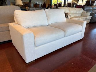 RESTORATION HARDWARE Maxwell Modern White Low Profile Loveseat