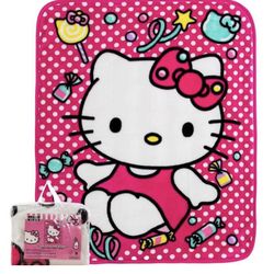 CANDY HELLO KITTY TWIN BLANKETS 