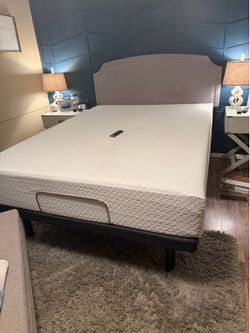 Queen Adjustable Base, Memory Foam Mattress & Headboard