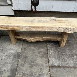 Hickory Live Edge Bench 