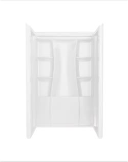 Delta Classic 500 48 in. W x 73.25 in. H x 34 in. D 3-Piece Direct-to-Stud Alcove Shower Surrounds in High Gloss White