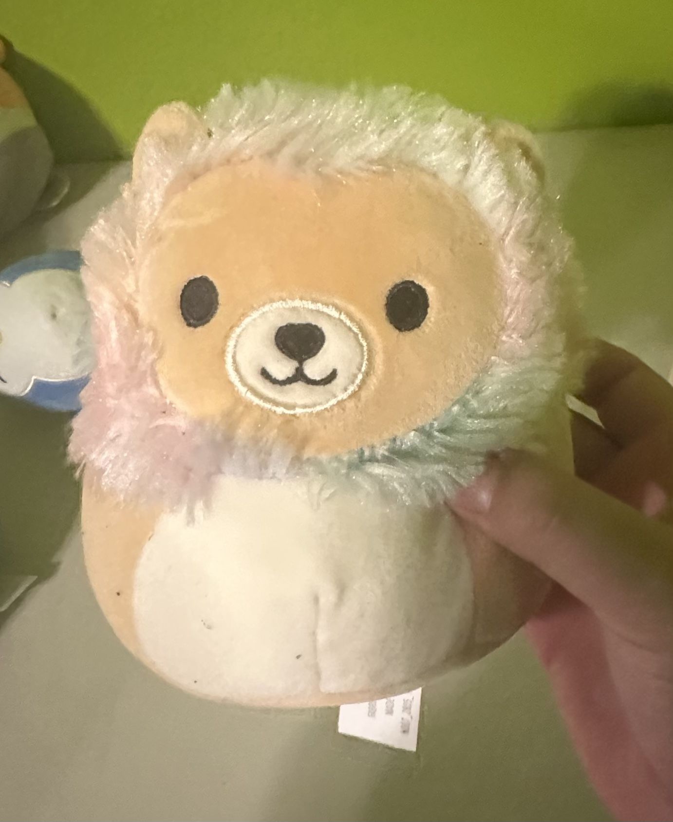 Squishmallow Leonard the Lion rainbow colored mane stuffed animal 