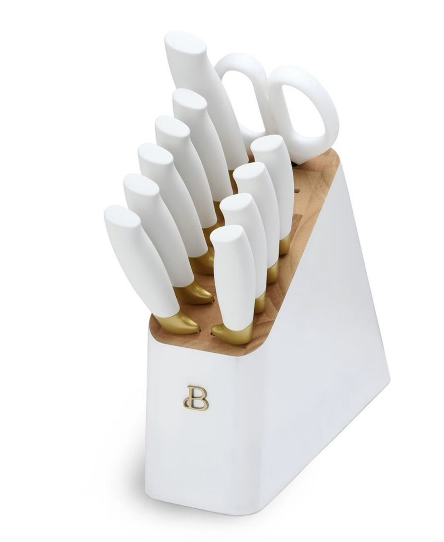 Beautiful 12 Piece Stainless Steel Knife block Set-New In box