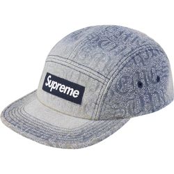 Supreme Stitched Old English Denim Camp Cap (Washed Blue) SS26