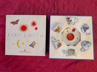 Rare and gorgeous: NIB complete 6-piece espresso cup and saucer set from the 2012 illy Art Collection by Kiki Smith