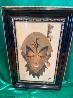 Beautiful Sand Art Tribal Mask Painting
