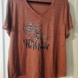 Maurices Womens Red Short Sleeve Im Not In The Mood Cow Tshirt Size 1x