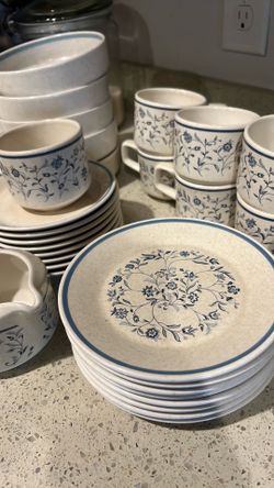 Vintage Lenox Temper-Ware Blue Breeze 40-Piece Dinnerware Set