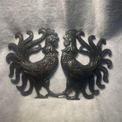 Cast Iron roosters for your kitchen or your CHICKEN COOP decoration??