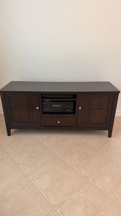 Dark Brown Wood TV Stand Media Console