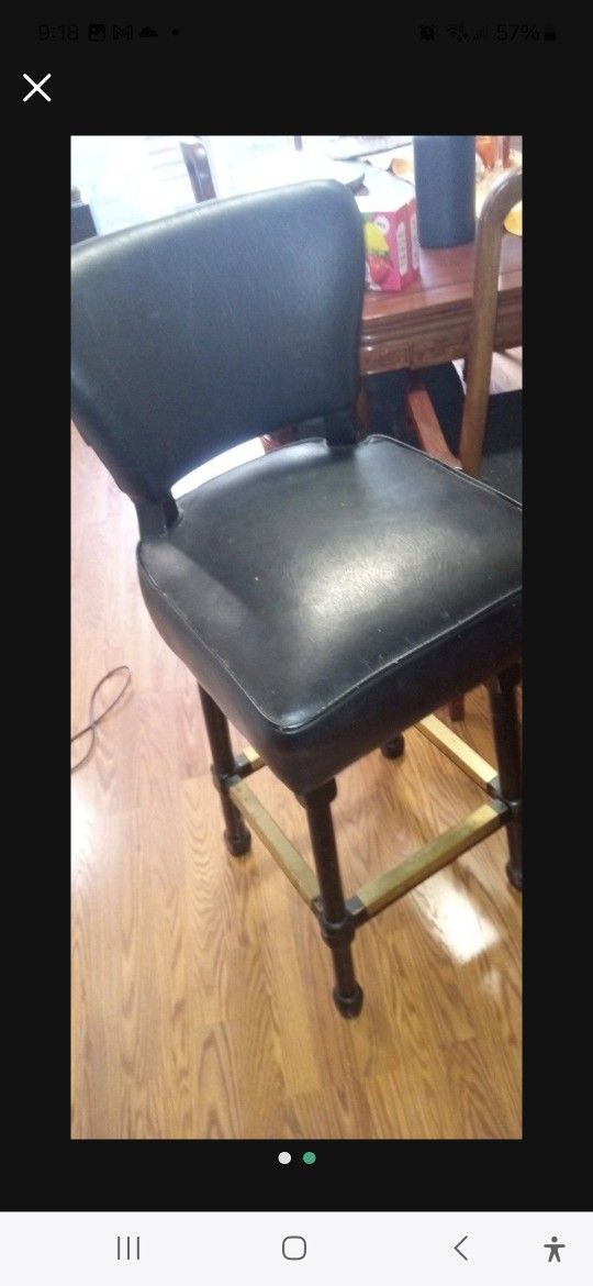 Leather Bar Height Chair