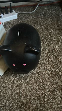 Black Ceramic Piggy Bank