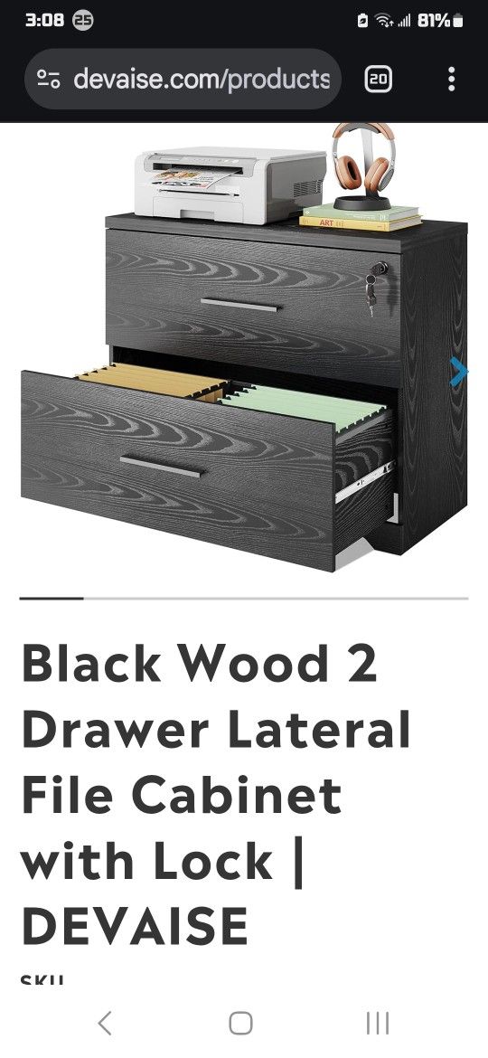 2 DRAWERS FILE CABINET