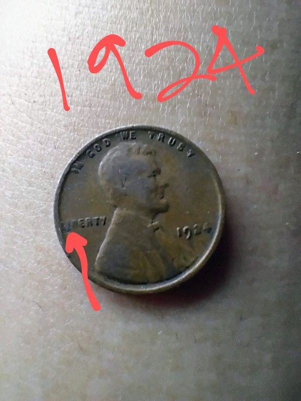 1924 Error Wheat Cent