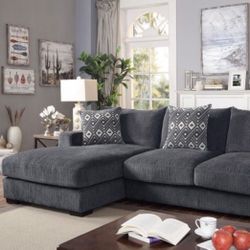 3pc Grey Sectional Sofa - Modern Style Made For Comfort & Style