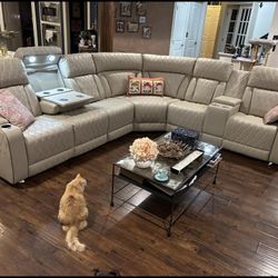 Power Reclining Sectional Couch Sofa