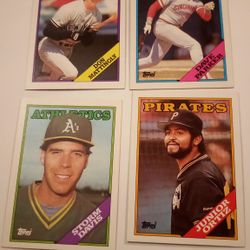 1988 Topps Baseball Lot Of 4 Trading Cards 4pc