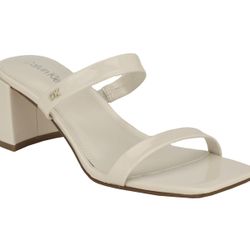 Calvin Klein white block heel sandals SIZE US6.