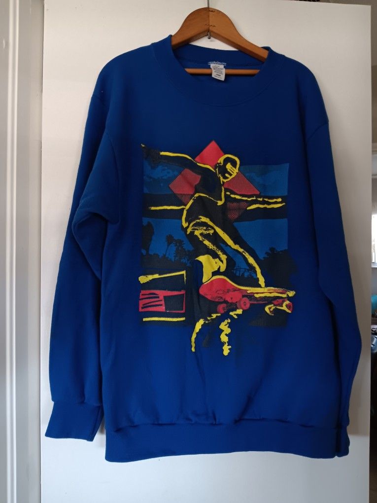 Vintage 1980s Skateboarding Sweatshirt Size Large