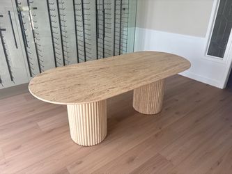 Travertine dining table