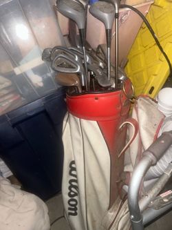 Golf clubs and bag
