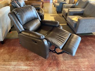 Smooth Brown Manual Reclining Armchair