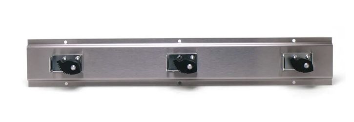 NEW T&S B-0653 Mop Hanger Stainless Steel 3 Spring Loaded Grips Wall Mount #4994