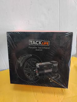 Tacklife M1 portable tire inflator, a 12V DC mini air compressor pump.