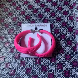 Pink Hoop Earrings
