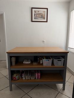 Kitchen Island with Butcher Block Top/AVAILABLE!