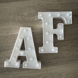 Light Up A And F Standing Letters 