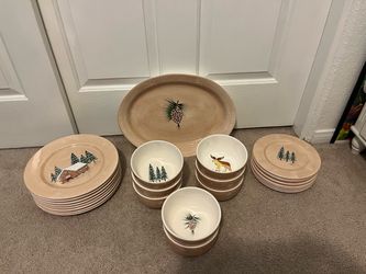 Rustic Lodge Ceramic Dinnerware Set