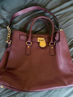Michael Kors Burgundy Hamilton-Style Satchel + Matching Wristlet