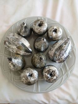 Silvertone Decorative Fruits (10 Total)