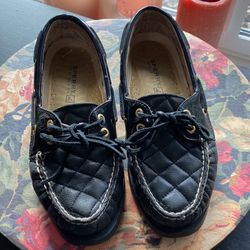 Sperry Womens Top Slider Leather Quilted Loafers Sz 6.5