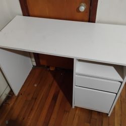 White Desk With Drawers