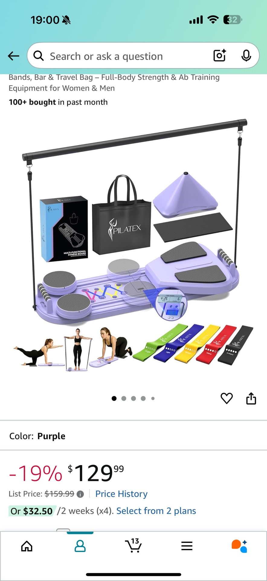 Pilates Board – Foldable Home Workout Reformer with Resistance Bands, Bar & Travel Bag – Full-Body Strength & Ab Training Equipment for Women & Men