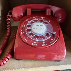 Red Hotline Rotary Phone Telephone 