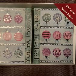 50 Count Christmas / Holiday Party Invitations (Open Box, New, Never Used)